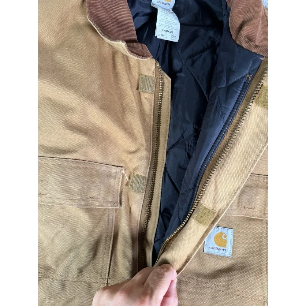 VTG Carhartt C03 BRN Arctic Jacket Mens 48 Reg Canvas Chore Barn DISTRESSED Work